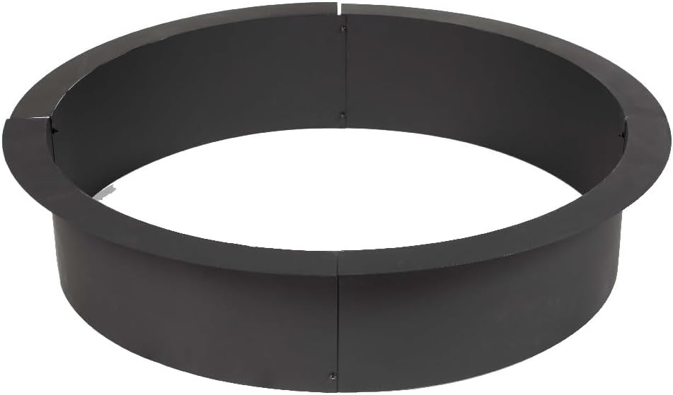 Ash Ember 46 Outside Dia Steel Fire Pit Liner x 41 Inside - 4 Panel Liner 1.5mm thick Steel, DIY Above or In-Ground Outdoor Fire Pit, High temperature Finish, Portable Wood Burning Fire Ring