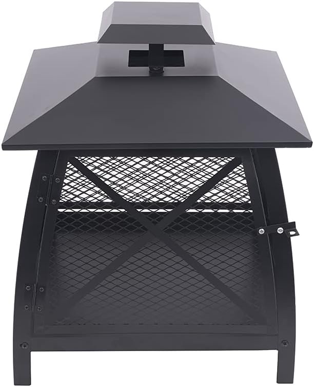 Blue Sky Outdoor Living WBF20 20” Square Wood Burning Outdoor Fireplace with 360-Degree View