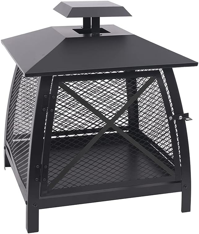 Blue Sky Outdoor Living WBF20 20” Square Wood Burning Outdoor Fireplace with 360-Degree View