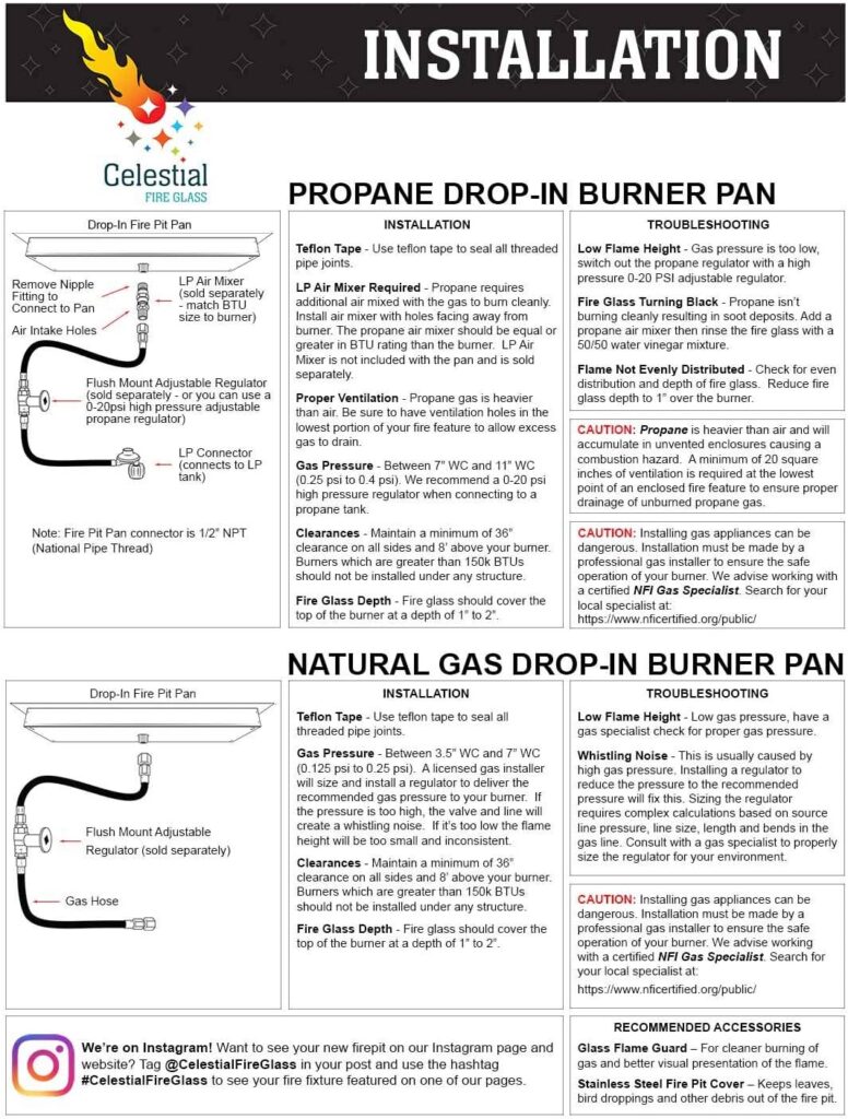 Celestial 19 Round Drop-in Fire Pit Pan w/ 12 Burner, Stainless Steel, 92,000 BTU, Natural Gas or Propane, for Easy Installation in DIY Outdoor Gas Fire Pits