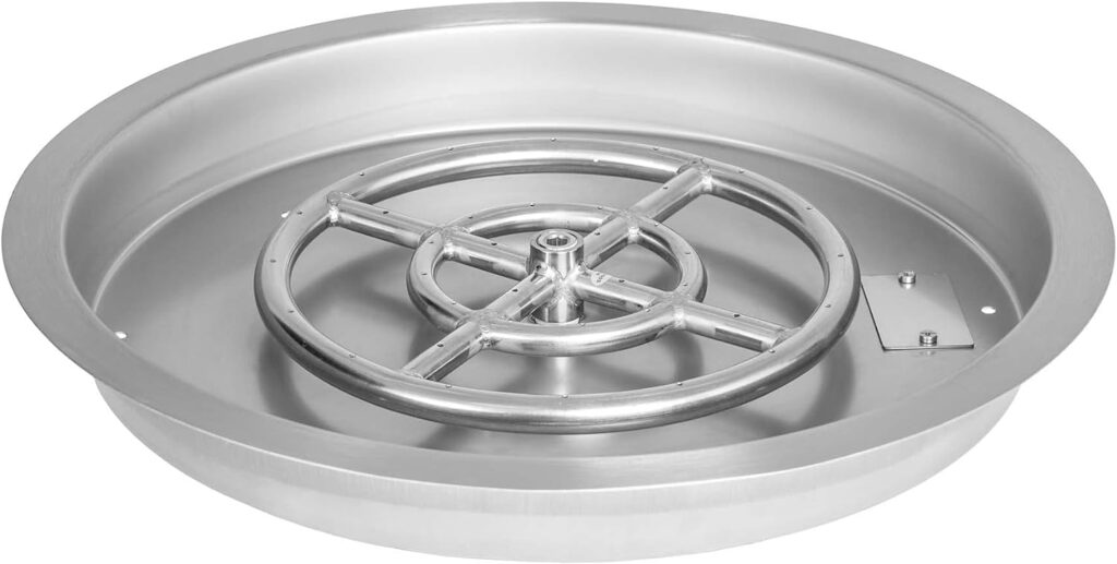 Celestial 19 Round Drop-in Fire Pit Pan w/ 12 Burner, Stainless Steel, 92,000 BTU, Natural Gas or Propane, for Easy Installation in DIY Outdoor Gas Fire Pits