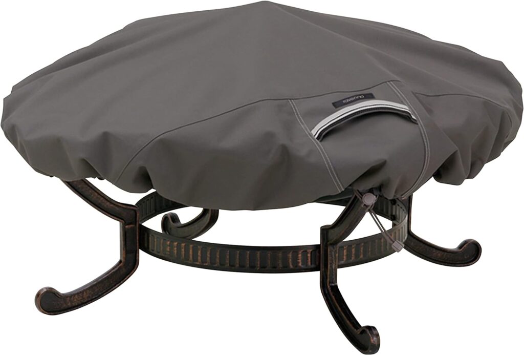 Classic Accessories Ravenna Water-Resistant 60 Inch Round Fire Pit Cover, Outdoor Firepit Cover