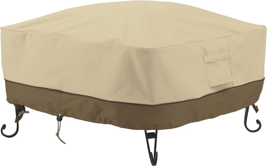 Classic Accessories Veranda Water-Resistant 24 Inch Square Fire Pit Cover, Outdoor Firepit Cover