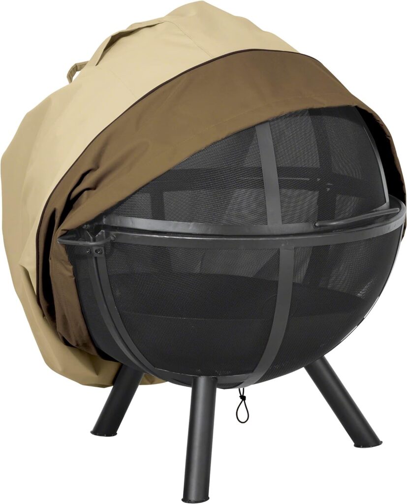 Classic Accessories Veranda Water-Resistant 30 Inch Globe Fire Pit Cover, Outdoor Firepit Cover