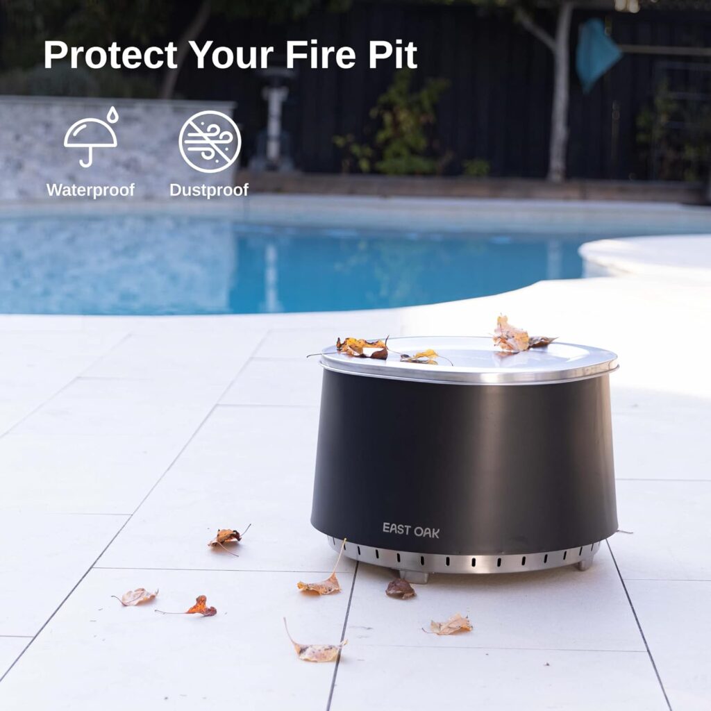 EAST OAK Fire Pit Lid for 21 Smokeless Fire Pit, 304 Stainless Steel Fire Pit Accessories for Outdoor Fire pits, Waterproof, Anti-Rust, and All-Weather Resistant, 19 D x 0.78 H