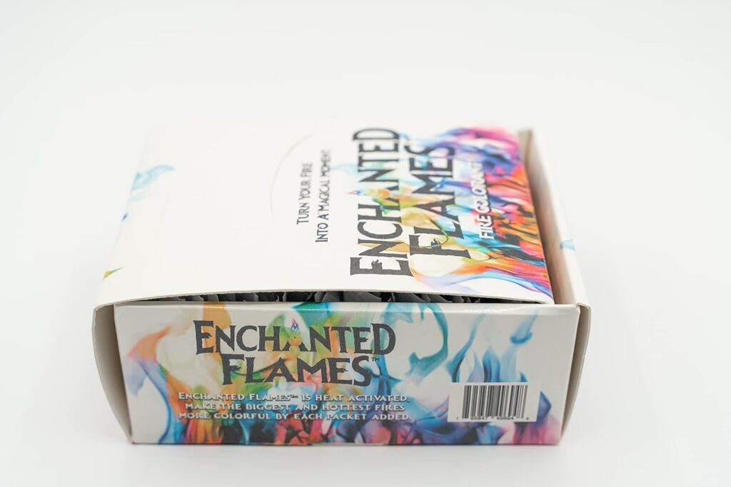 Enchanted Flames Pack of 12 Fire Changing Color Packets for Campfires, Fire Pits, and Outdoor Wood Fireplaces, Longer Lasting Burn Time, Safe and Non-Toxic