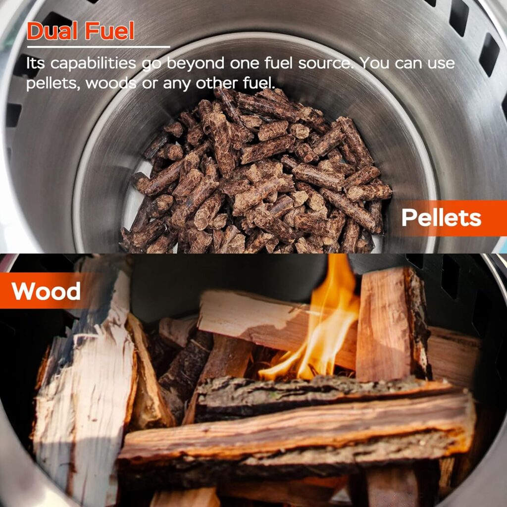 Fire Pit Tabletop Fire Pit, Outdoor Fire Pits Smokeless Fire Pit Portable Small Fire Pit for Camping or Outside Patio, Pellet or Wood Burning, with Bag and Stand, Stainless Steel (M)