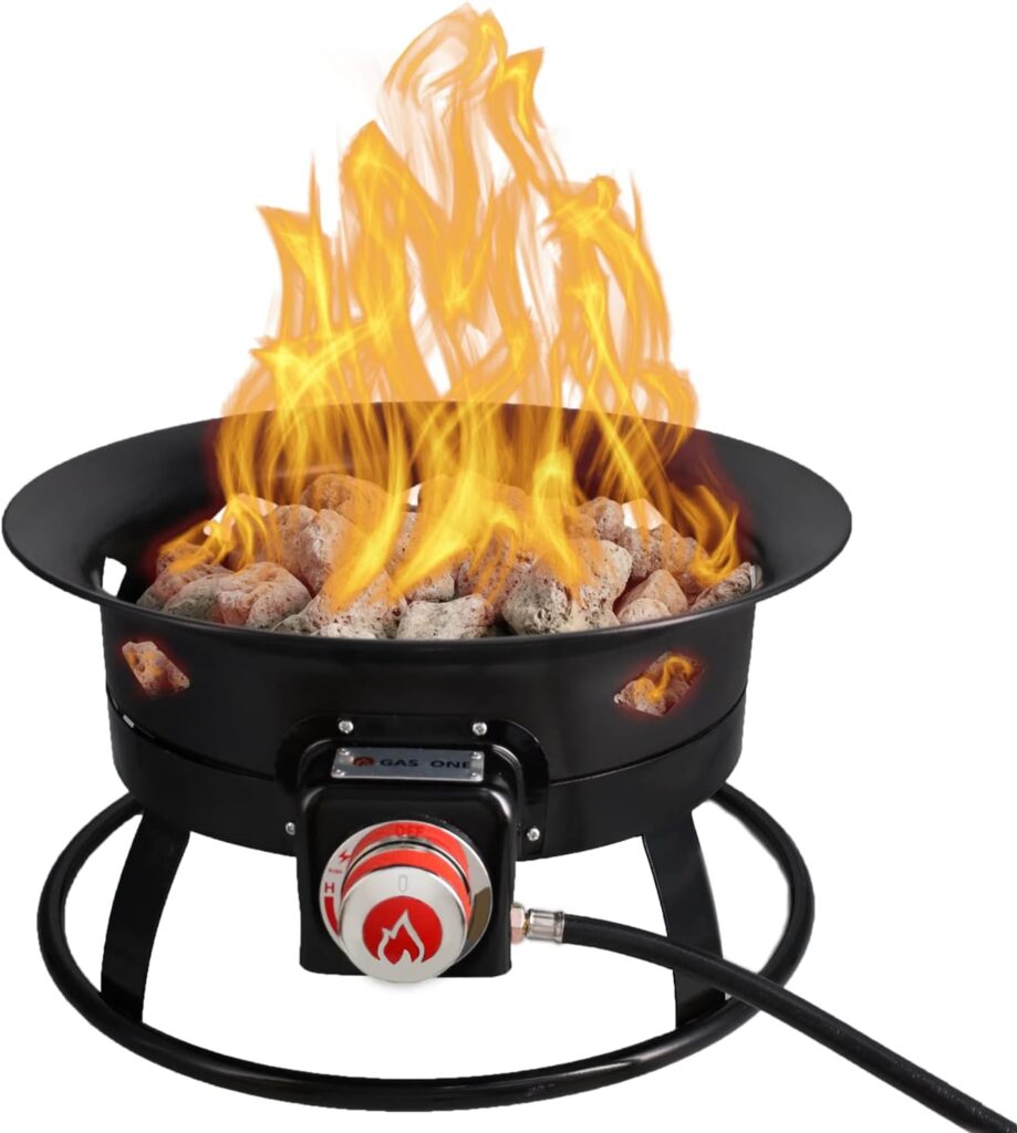 thumbnail image 2 of GasOne 28" Propane Fire Pit Table - 52,750 BTU Outdoor Heater With Lava Rocks & Cover 2 of 6