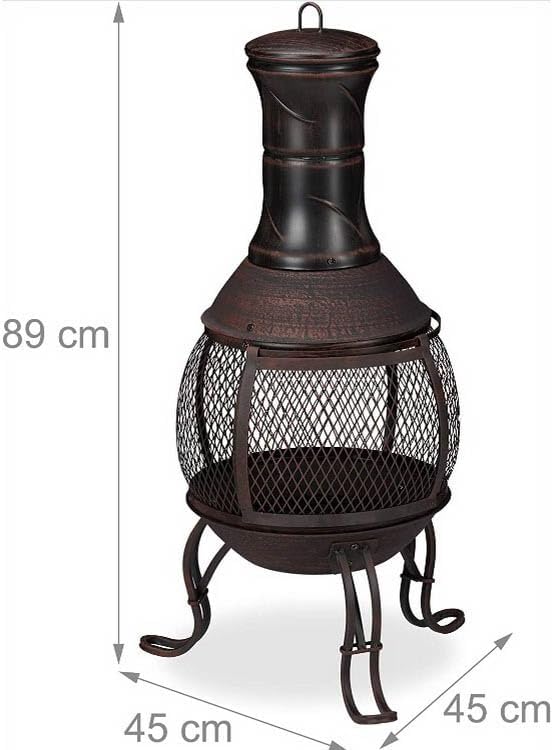 SilverQueen Fire Pits for Garden/Chiminea para el Jardin/Fire-Pit for Outdoors Backyard Patio/Chimineas for The Garden/Wood Burner Fire Pit/Garden Antique Bronze Chiminea for Bonfire