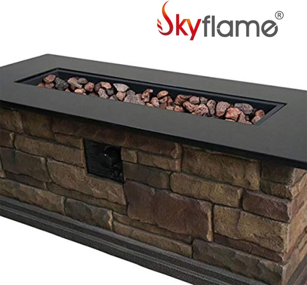 Skyflame 30 by 6 Linear Drop-in Fire Pit Pan and Burner Kit for Natural Gas/Propane, Steel Fire Pit Insert Burner for DIY Fire Pit and Fireplace