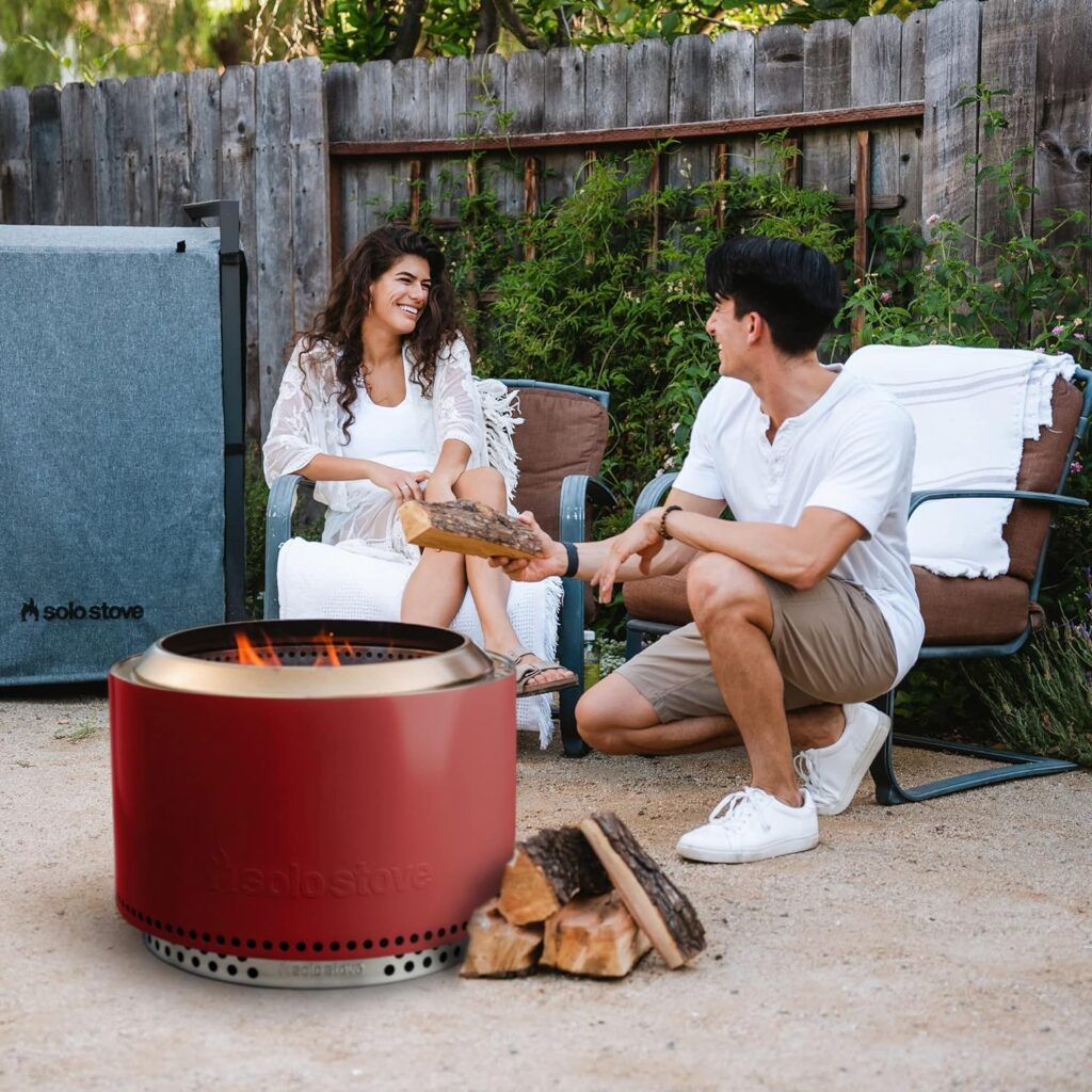 Solo Stove Yukon 2.0 with Stand, Smokeless Fire Pit | Portable Wood Burning Fireplace with Removable Ash Pan, Large Outdoor Firepit, Stainless Steel, H: 19.8 in x Dia: 27 in, 43.9. lbs