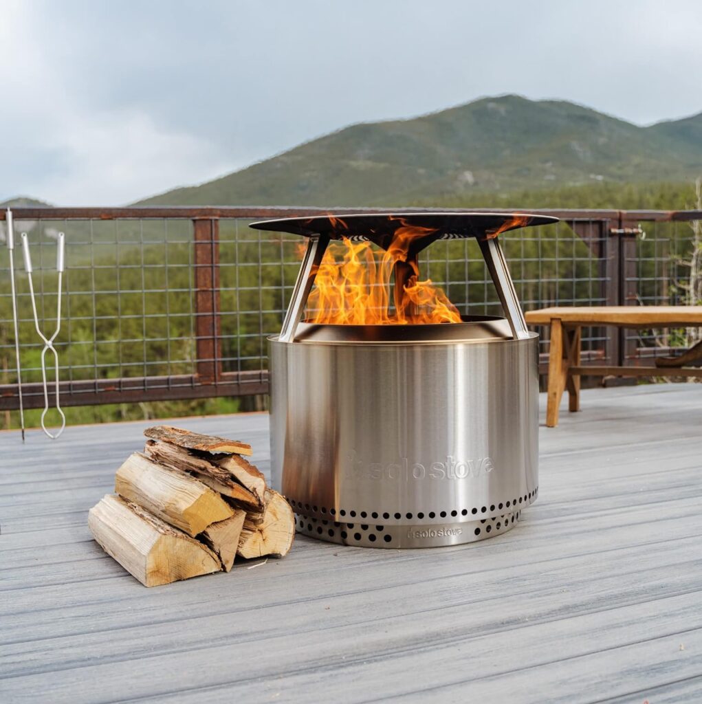 Solo Stove Yukon Heat Deflector, with 3 Detachable Legs, Accessory for Yukon Fire Pit, Captures and redirects Warmth, 304 Stainless Steel, (HxDia) 11 x 30 in, 10 lbs