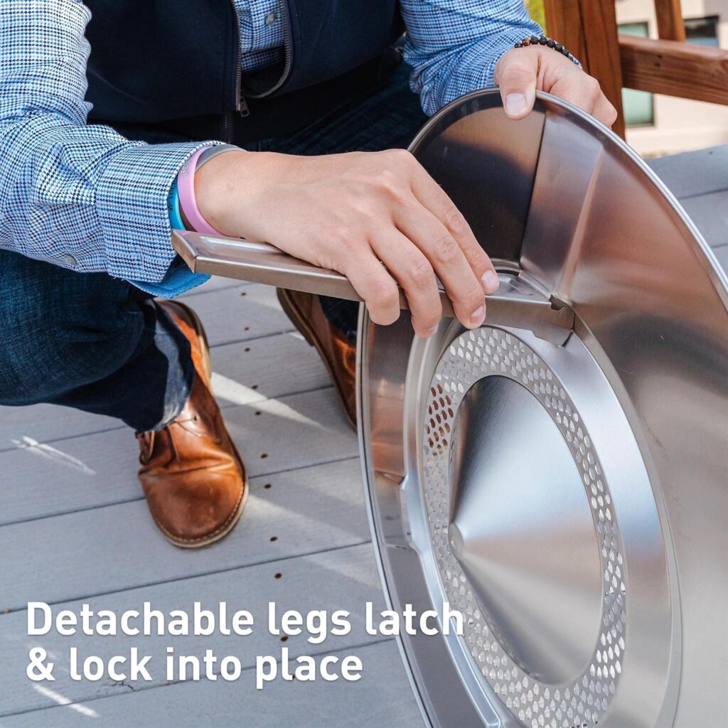 Solo Stove Yukon Heat Deflector, with 3 Detachable Legs, Accessory for Yukon Fire Pit, Captures and redirects Warmth, 304 Stainless Steel, (HxDia) 11 x 30 in, 10 lbs