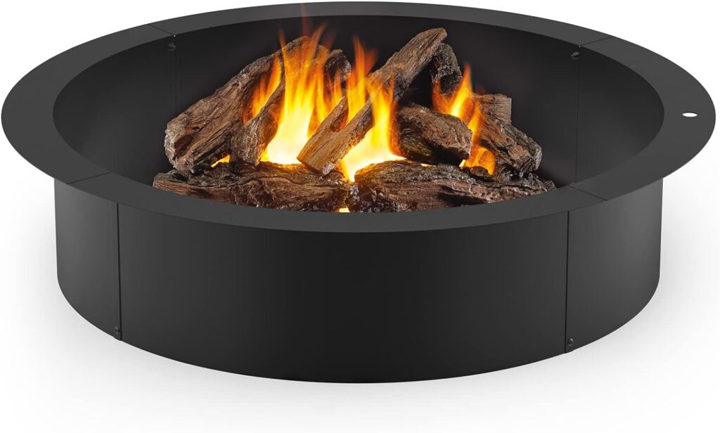 Stanbroil Fire Pit Ring, Heavy Duty Steel Fire Pit Liner Ring, DIY Campfire Ring Above or In-Ground for Outdoor - 42 Inch Outer/36 Inch Inner Diameter