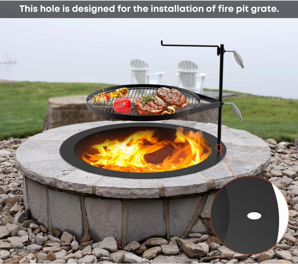 Stanbroil Fire Pit Ring, Heavy Duty Steel Fire Pit Liner Ring, DIY Campfire Ring Above or In-Ground for Outdoor - 42 Inch Outer/36 Inch Inner Diameter