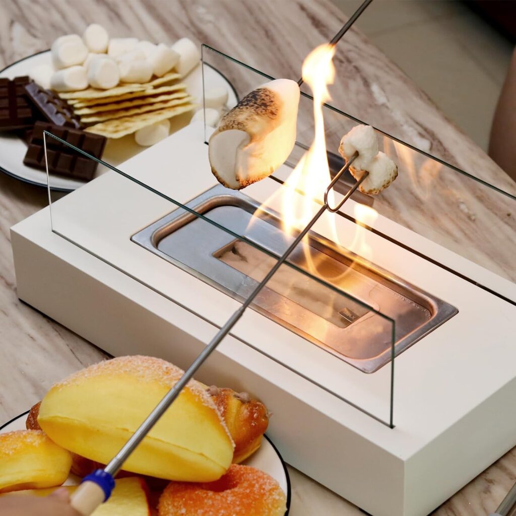 Tabletop Fire Pit for Christmas Decorations, Indoor Mini Table Top Firepit Small Fireplace Bowl for Outdoor Patio Balcony Backyard Porch Livingroom Table Decor, Smores Maker, Housewarming Gift