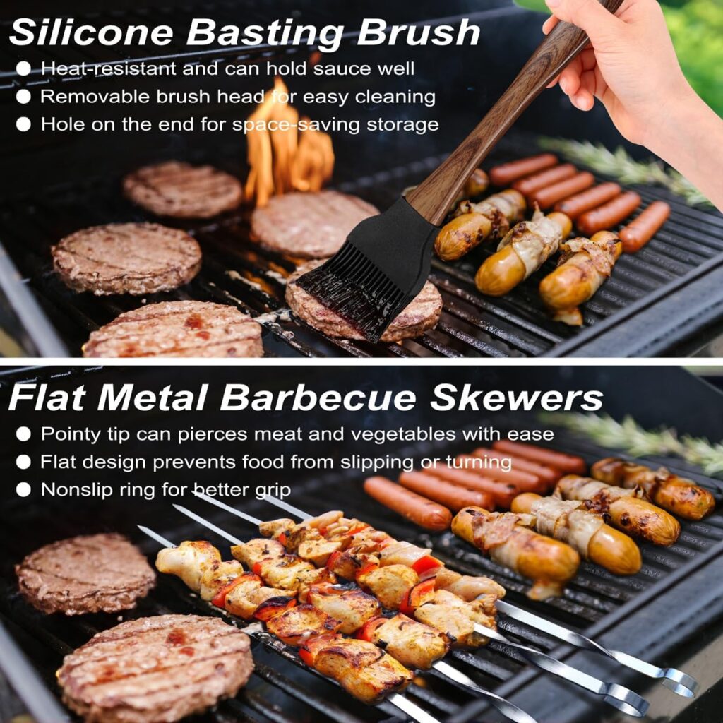 POLIGO 22PCS Heavy Duty Grill Accessories for Outdoor Grill Utensils Set Thicker Stainless Steel BBQ Tools Grilling Tools Set, Deluxe Barbecue Accessories Set Christmas Birthday Gifts for Men Women