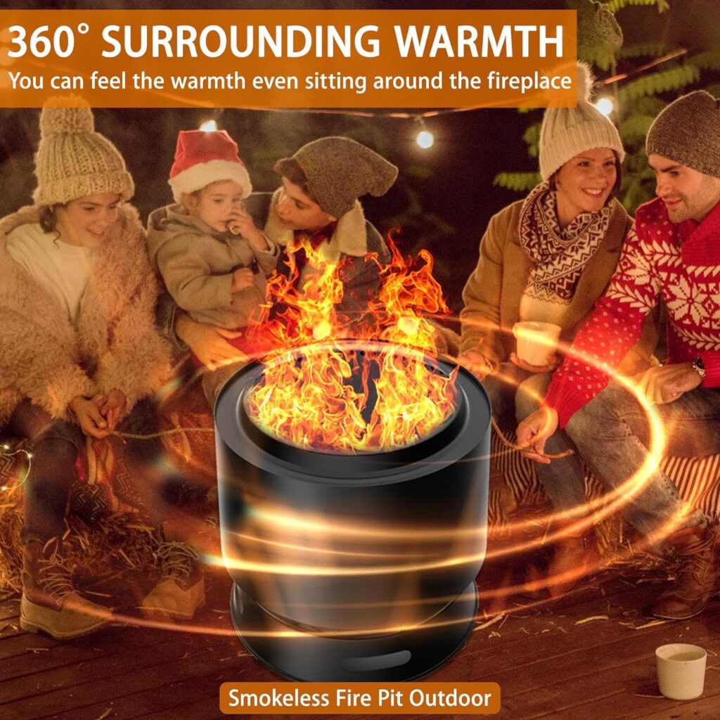 Smokeless Fire Pit, 20 in Wood Burning Fire Pit with Removable Ash Pan and Carry Bag, Large Steel Outdoor Fire Pit Portable Fire Pit for Backyard, Patio, Garden Picnic, Camping and Bonfire