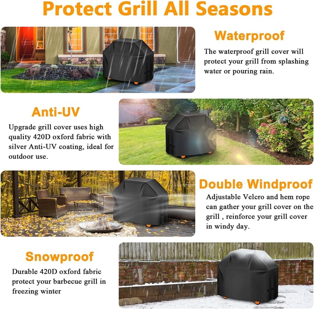 Aoretic Grill Cover 30 inch Gas BBQ-Cover, Fit Most 2 Burner Grill Waterproof Small Barbeque Cover with Velcro Straps  Adjustable Drawstring for Weber,Nexgrill,Char-Broil, Monument,Dyna-Glo,Kenmore