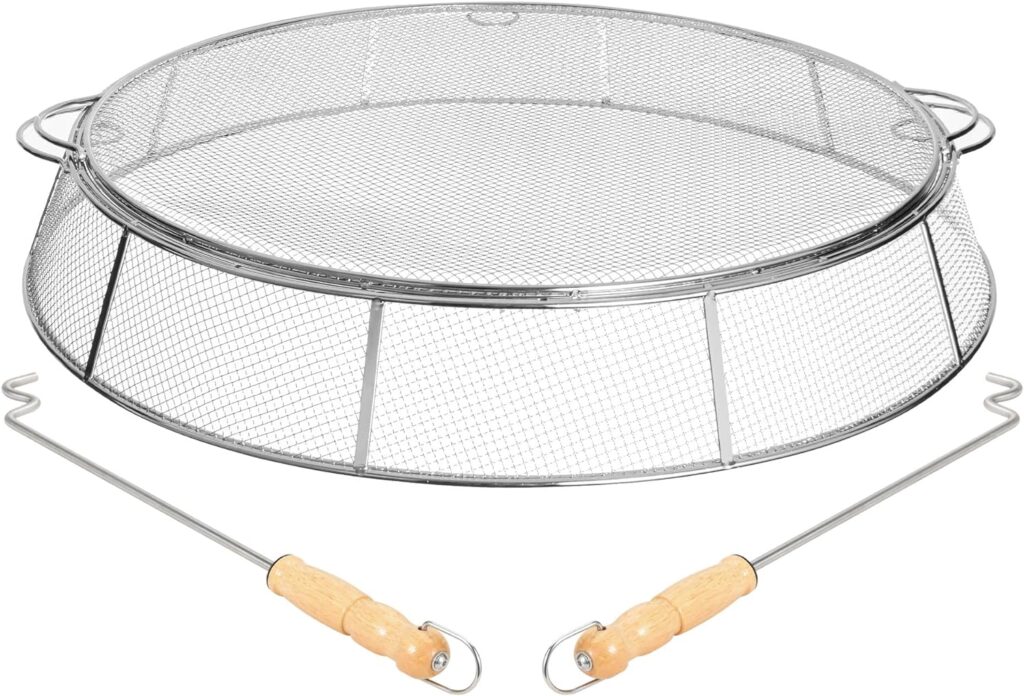 Fire Pit Spark Protector Screen, Mesh Protective Spark Screen for Solo Stove Yukon Shield, Portable Outdoor Fire Pit Accessorie for Backyard and Outdoor Fire Pits Hot Embers, Stainless Steel