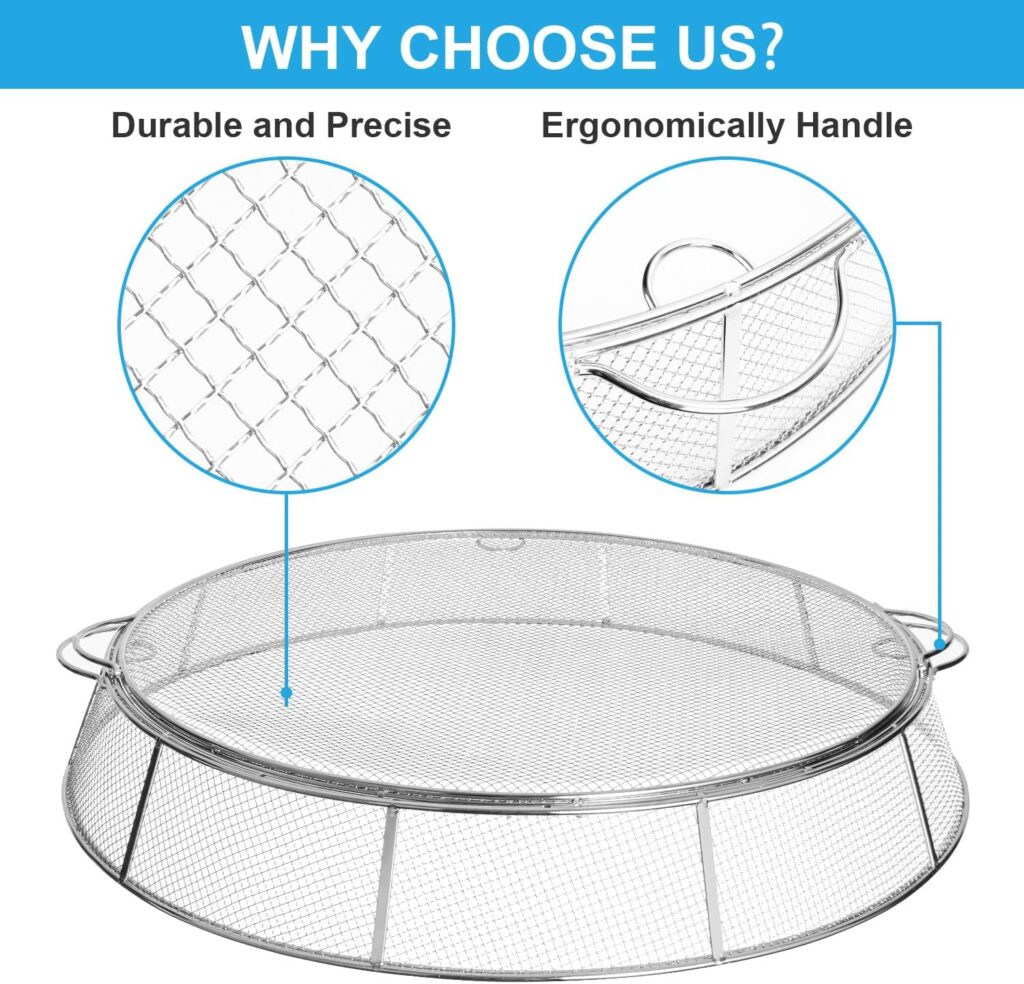 Fire Pit Spark Protector Screen, Mesh Protective Spark Screen for Solo Stove Yukon Shield, Portable Outdoor Fire Pit Accessorie for Backyard and Outdoor Fire Pits Hot Embers, Stainless Steel