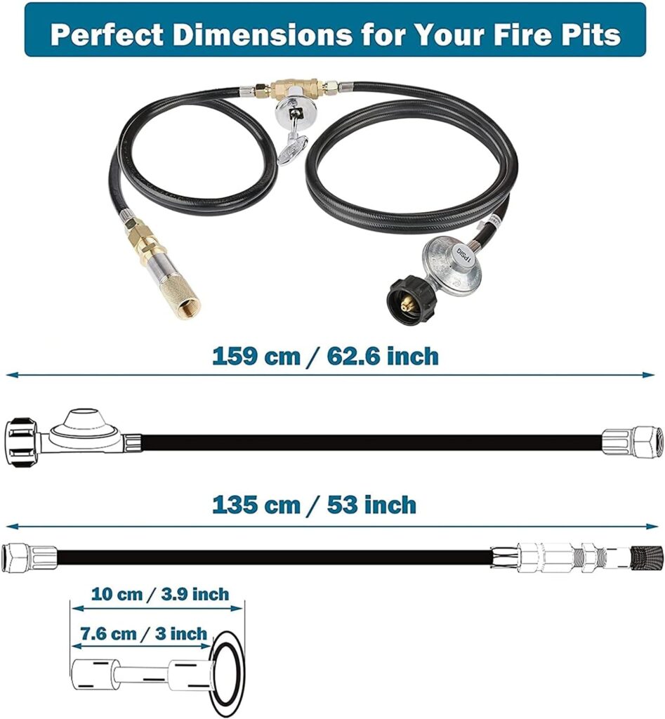 Uniflasy 30 Rectangular Drop-in Fire Pit Pan Kit, Stainless Steel Propane Gas Firepit Pan Kit with H-Shaped Burner, Spark Ignition and Propane Hose Kit for Indoor or Outdoor DIY Drop-in Burner Pan