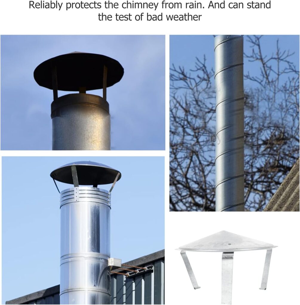 Roof Vent Proof Accessories Metal Chimney Smokestack Spark Weather Topper Steel Stainless Insulation Top Cover All Wind Silver Rainproof Round Arrestor Practical Cap