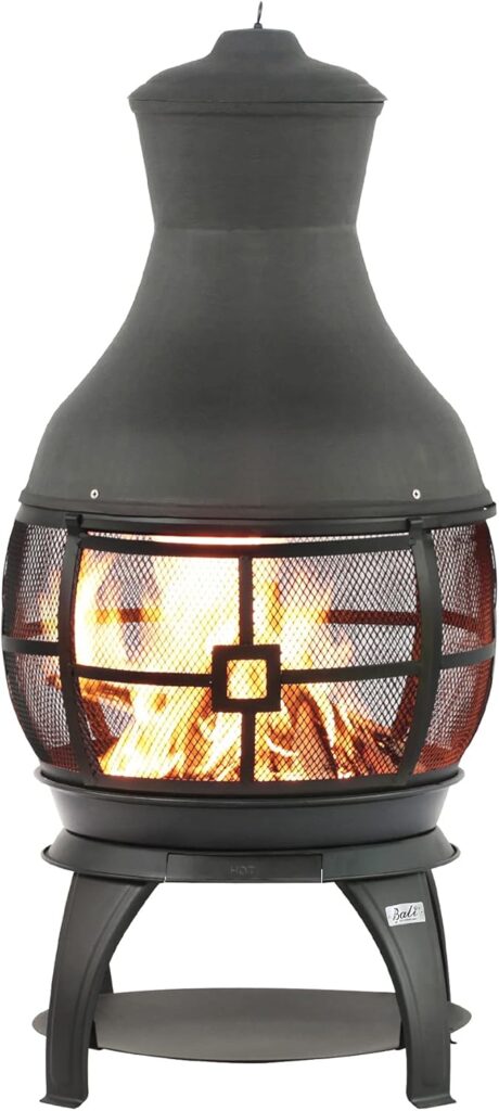 BALI OUTDOORS Fire Pit Round FirePits Outdoor Wood Burning Chimenea Outdoor Fireplace