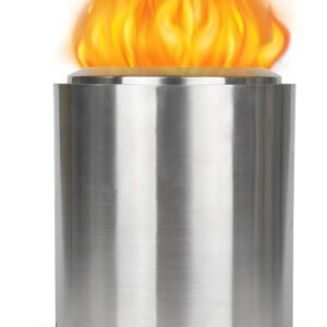 FEIZLINDAO Tabletop Fire Pit, Smokeless Table Top Firepit for Urban, Portable Mini Fire Pit, Safe Burning by Pellets or Wood, Made of Stainless Steel, Includes Travel Bag, 8.2 x 6.1 in, 1.9 lbs