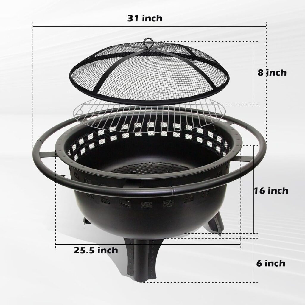 32 Inch Charcoal Grill,Outdoor Wood Burning with Fire Poker,for Patio,Backyard,Black 32 Inch Charcoal Grill,Outdoor Wood Burning with Fire Poker,for Patio,Backyard,Black