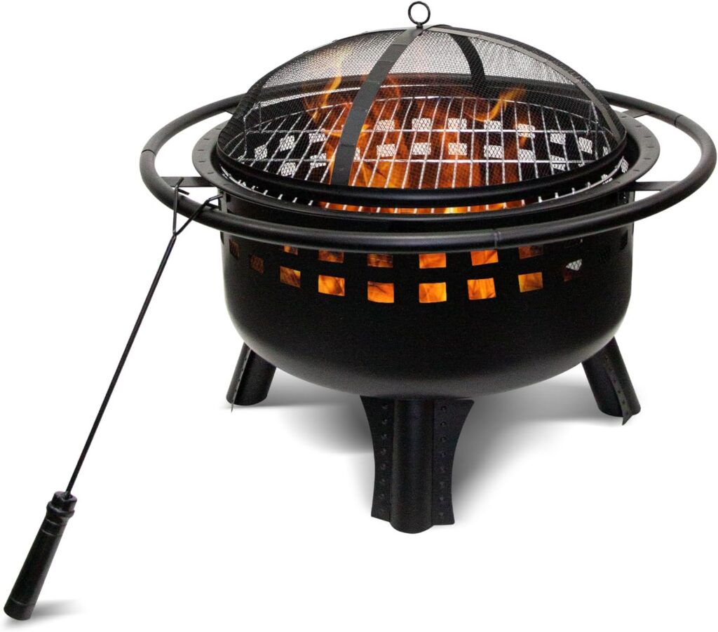 32 Inch Charcoal Grill,Outdoor Wood Burning with Fire Poker,for Patio,Backyard,Black 32 Inch Charcoal Grill,Outdoor Wood Burning with Fire Poker,for Patio,Backyard,Black