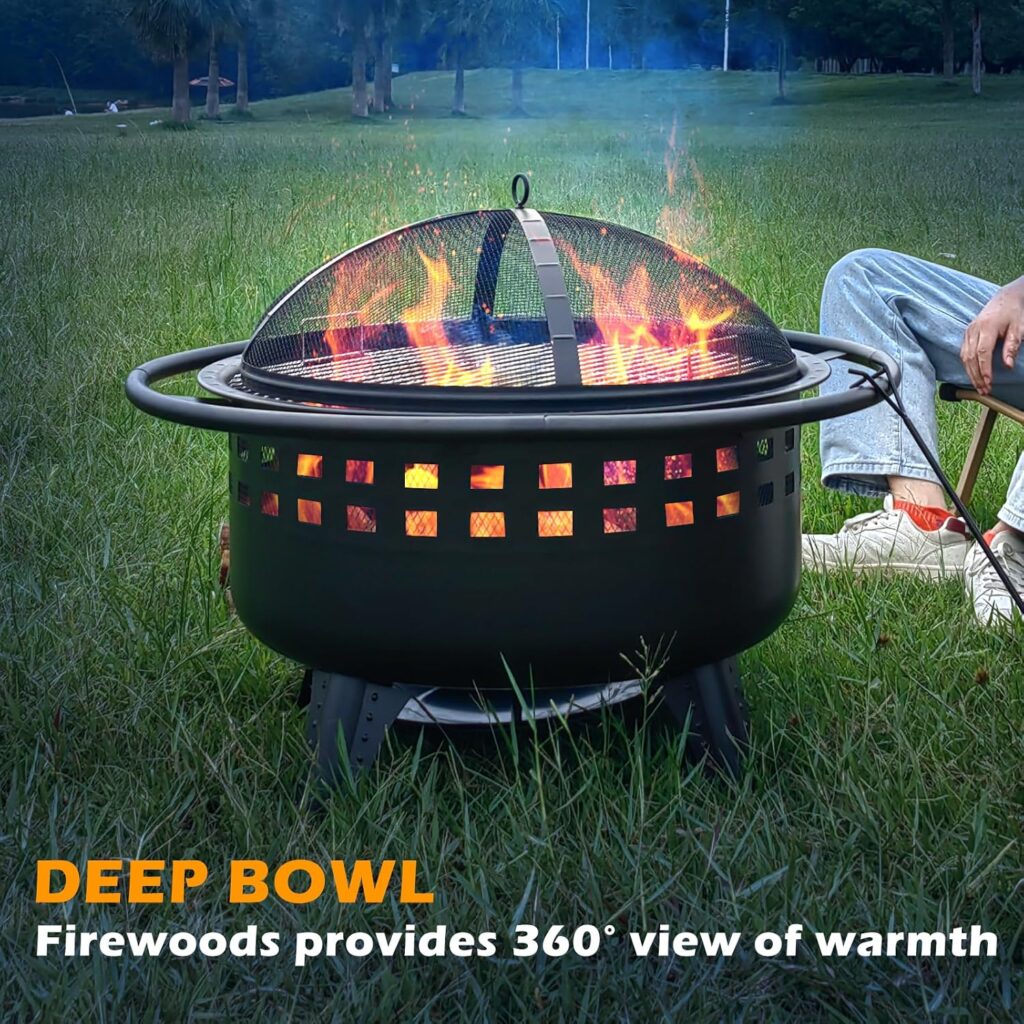 32 Inch Charcoal Grill,Outdoor Wood Burning with Fire Poker,for Patio,Backyard,Black 32 Inch Charcoal Grill,Outdoor Wood Burning with Fire Poker,for Patio,Backyard,Black