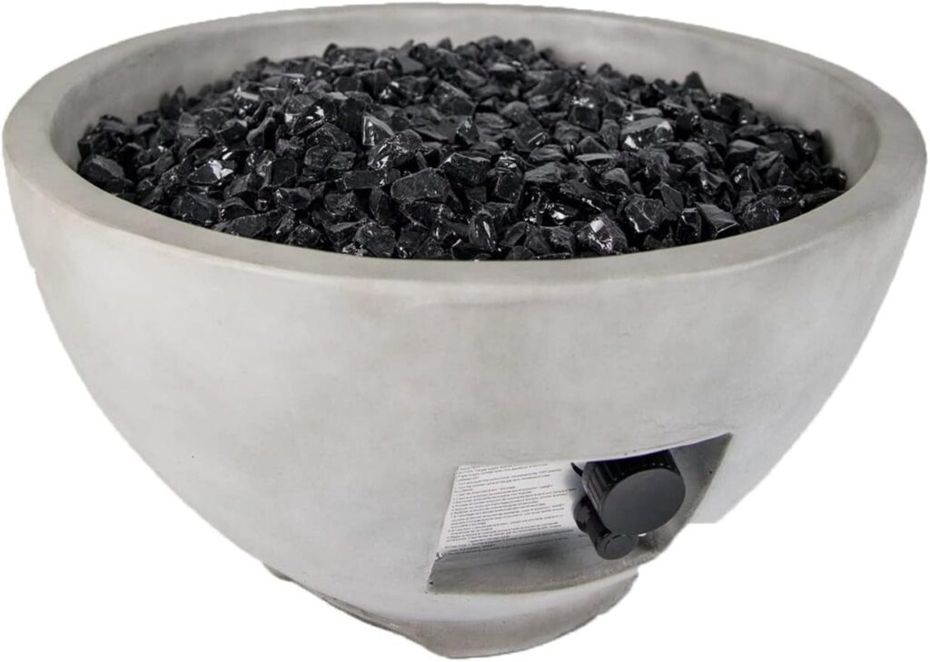 Bluegrass Living HF36177AA-S Ashwick 40,000 BTU Propane Fire Pit Table for Patio and Deck Use, MGO Construction, Includes Crystal Glass Beads and Protective Fabric Cover, 24-Inch x 13.2-Inch, Gray