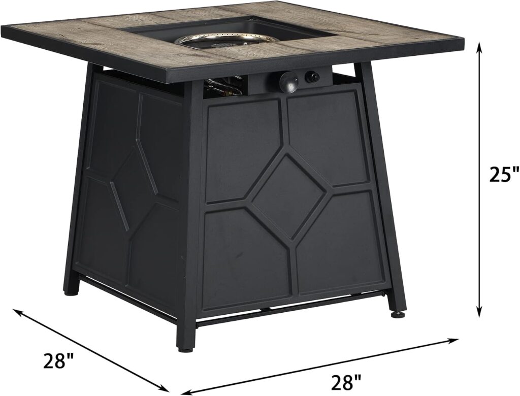 CASAINC Outdoor Fire Table Gas Fire Pit Inch Auto-Ignition Propane Fire Pit Table, 40,000 BTU Firepit with CeramicTile Tabletop, Lid and Lava Rock, Waterproof Cover, CSA Certification-Gray CASAINC Outdoor Fire Table Gas Fire Pit Inch Auto-Ignition Propane Fire Pit Table, 40,000 BTU Firepit with CeramicTile Tabletop, Lid and Lava Rock, Waterproof Cover, CSA Certification-Gray