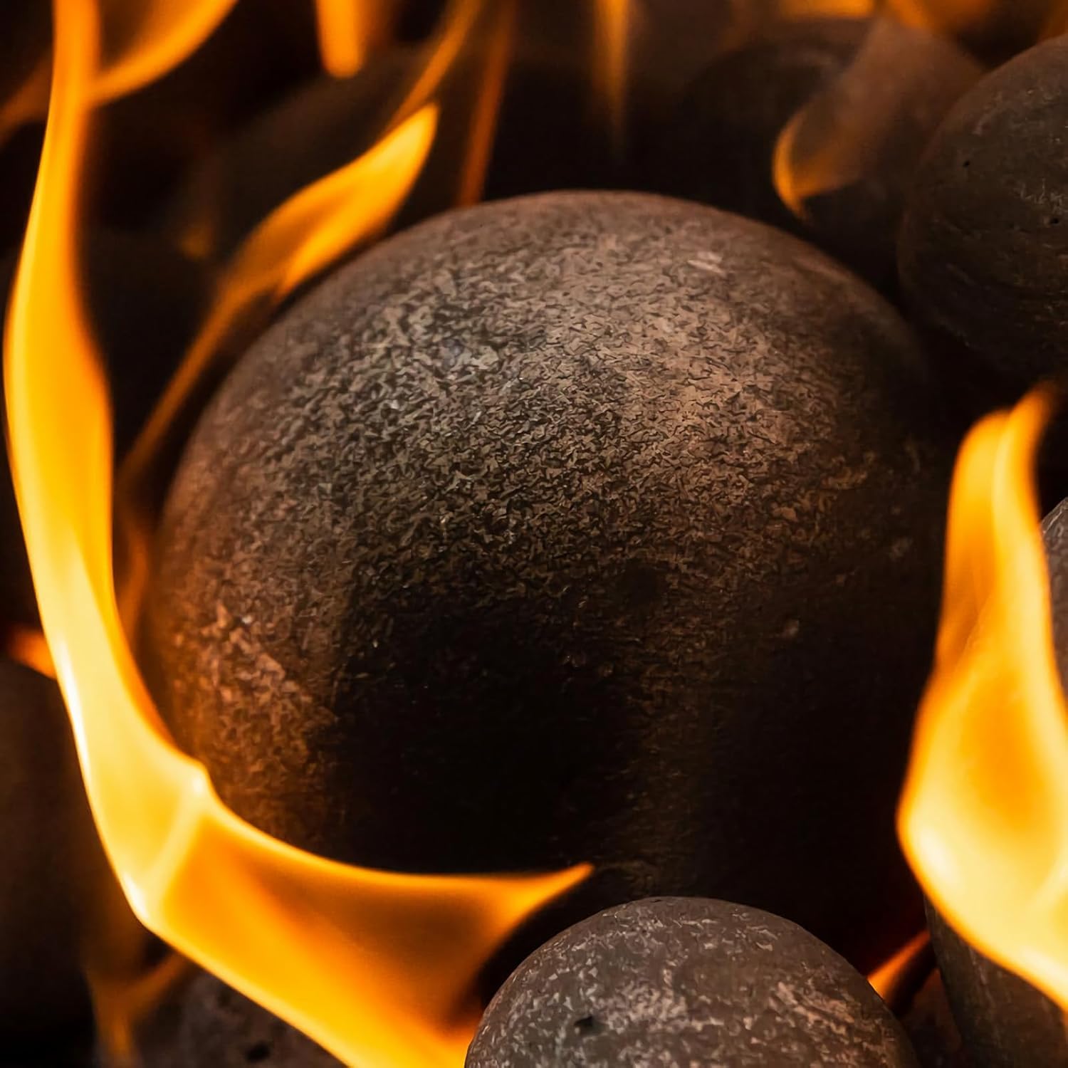 Ceramic Fireballs Fireplace Balls,3 inch 15 Pack Fire Balls for Fire Pits Propane & Gas Fire Pits and Fireplace Accessory,Ceramic Fire Stones for Camping Accessories,Black(3in 15Pack)