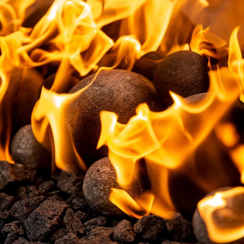 Ceramic Fireballs Fireplace Balls,3 inch Pack Fire Balls for Fire Pits Propane  Gas Fire Pits and Fireplace Accessory,Ceramic Fire Stones for Camping Accessories,Black(3in 15Pack)