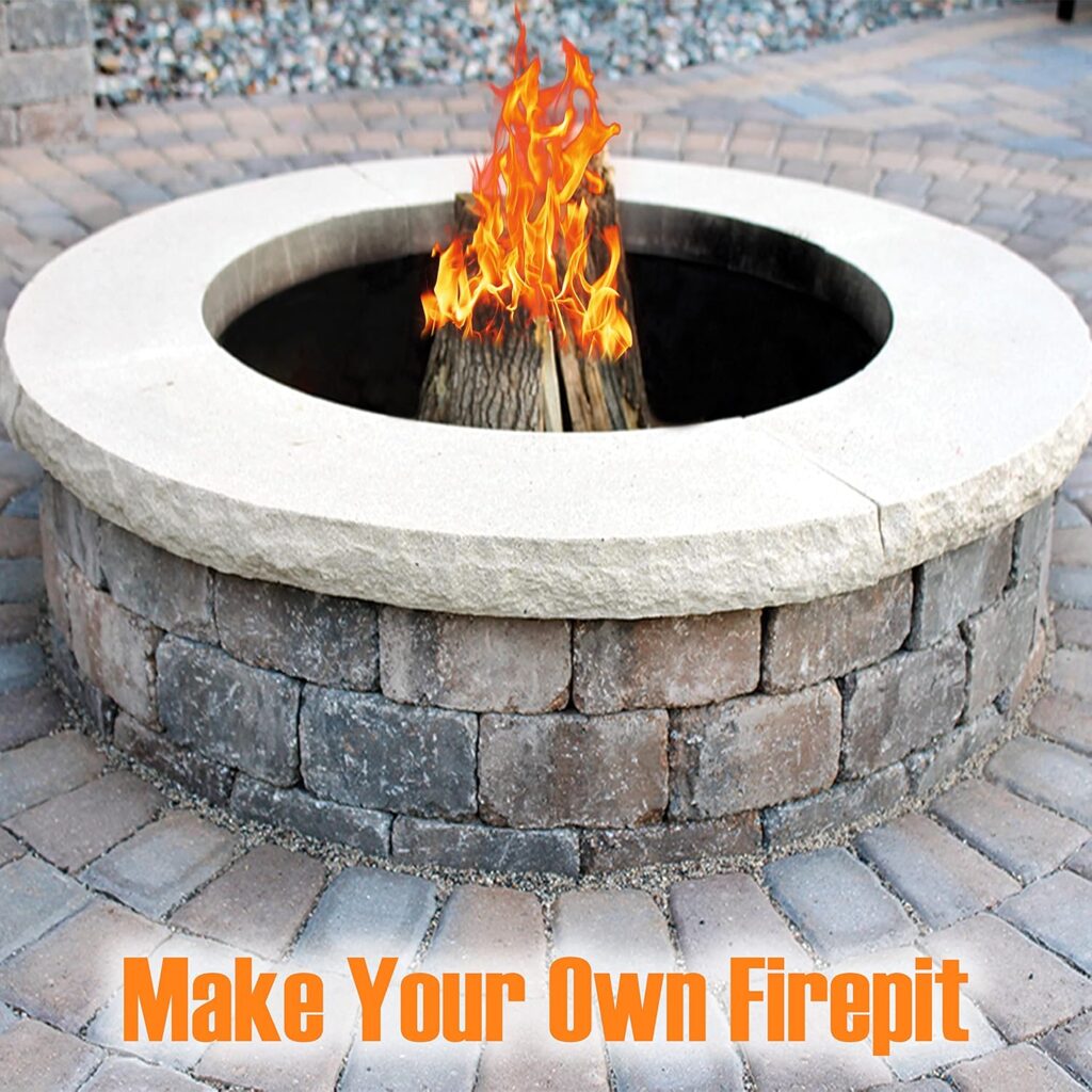 FEBTECH - Fire Rings for Outside Wood Burning Fire Pits - Dia X H - 2mm Thick Steel DIY Firepit Ring Liner - Perfect for Above or In-Ground Fire Pit, Outdoor Garden, Patio Camping FEBTECH - Fire Rings for Outside Wood Burning Fire Pits - Dia X H - 2mm Thick Steel DIY Firepit Ring Liner - Perfect for Above or In-Ground Fire Pit, Outdoor Garden, Patio Camping