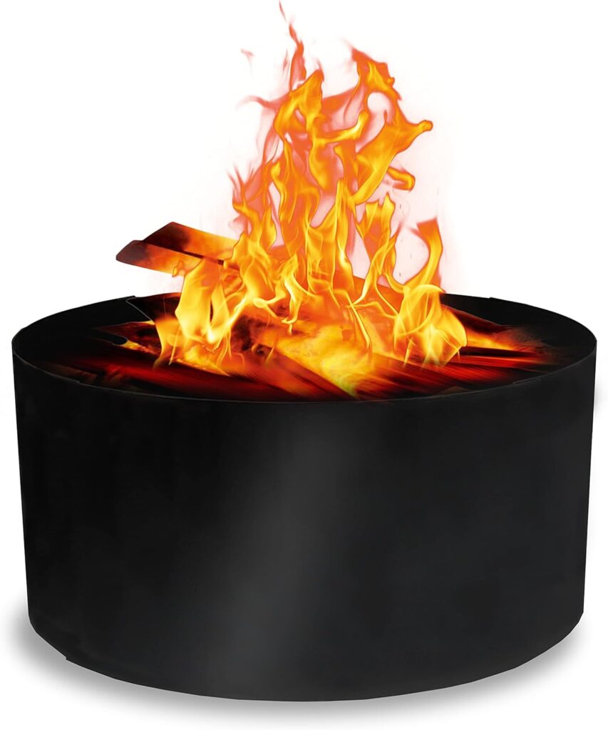 FEBTECH - Fire Rings for Outside Wood Burning Fire Pits - Dia X H - 2mm Thick Steel DIY Firepit Ring Liner - Perfect for Above or In-Ground Fire Pit, Outdoor Garden, Patio Camping FEBTECH - Fire Rings for Outside Wood Burning Fire Pits - Dia X H - 2mm Thick Steel DIY Firepit Ring Liner - Perfect for Above or In-Ground Fire Pit, Outdoor Garden, Patio Camping