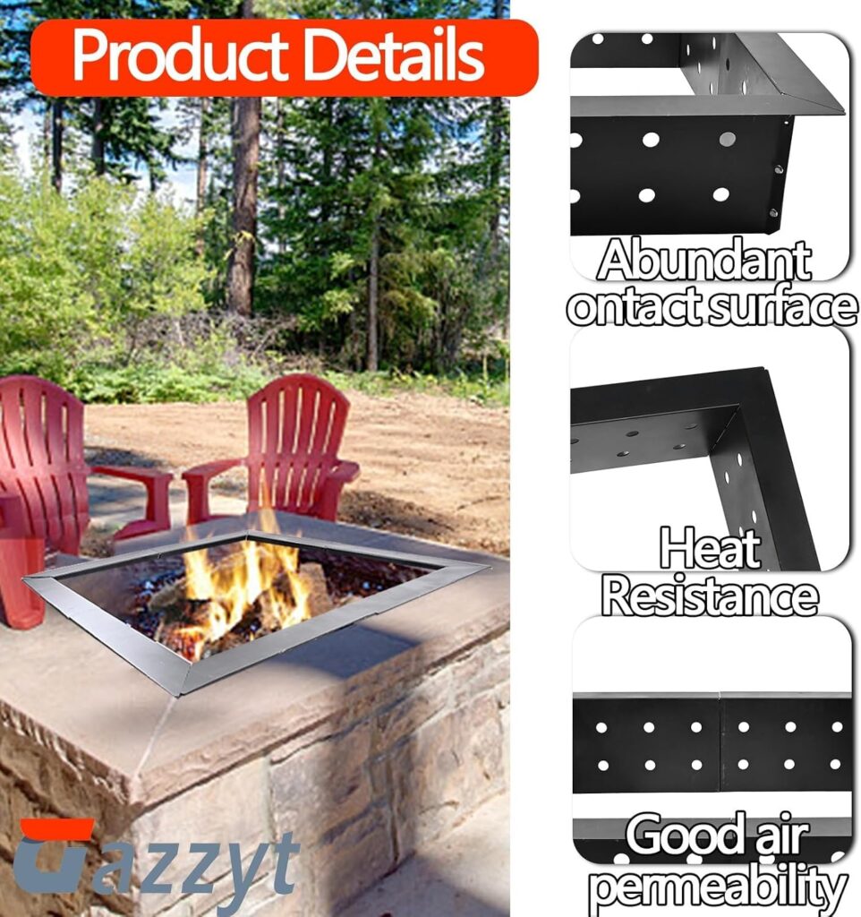 Fire Pit Liner Ring, Smokeless firepit Modern,Heavy Duty Solid Carbon Steel, DIY Campfire Ring Above or In-Ground for Outdoor, Patio, Backyard Wit（36-Inch Outer/30-Inch Inner）