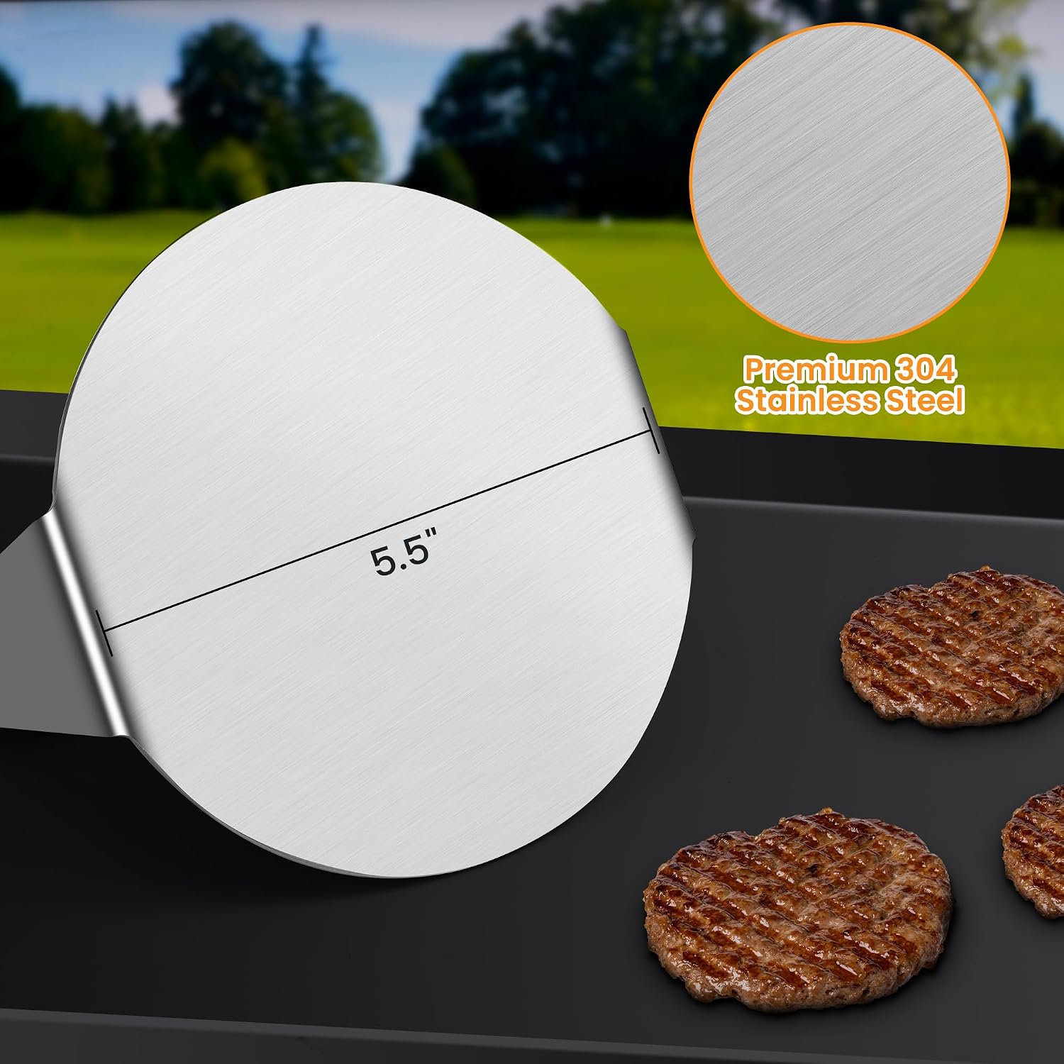 Griddle Accessories Smashed Burger Kit, 20 PCS Griddle Grilling Tool Set with Stainless Steel Smashed Burger Press, Grill Spatulas, Chopper, Tongs, and Storage Bag, for Outdoor BBQ and Cooking