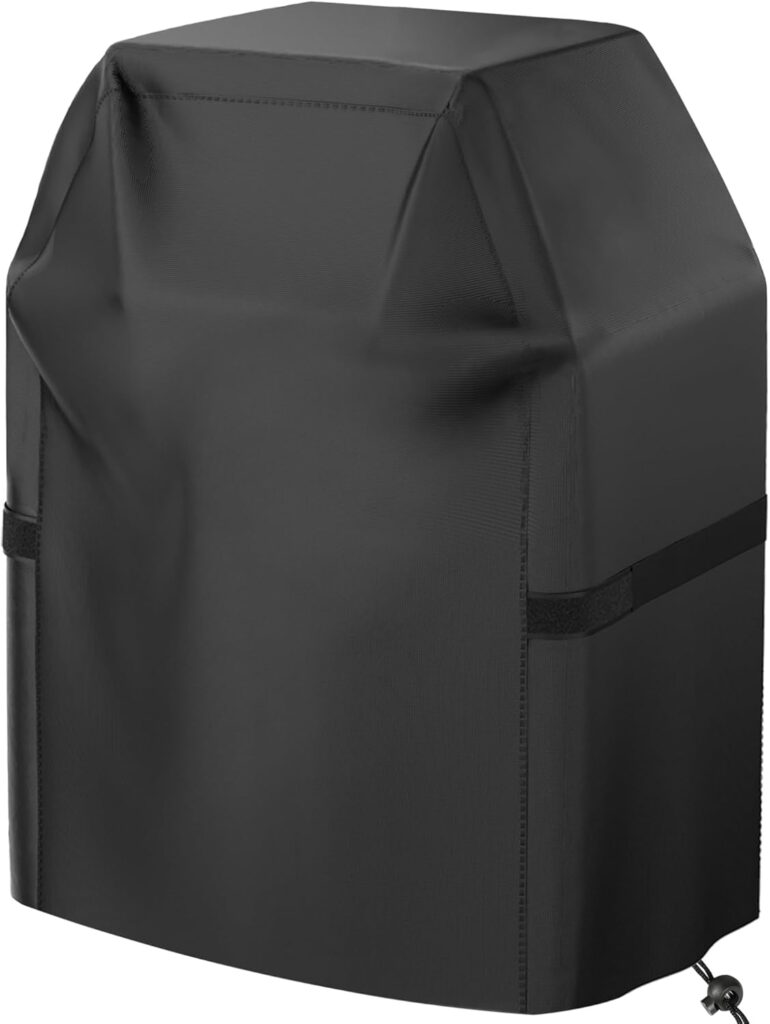 Grill Cover, inch BBQ Gas Grill Cover for Outdoor Grill, Waterproof, Anti-UV, Rip-Proof, Fade Resistant Material, Barbecue Cover with Hook-and-Loop Straps  Adjustable Hem Drawstring, Black