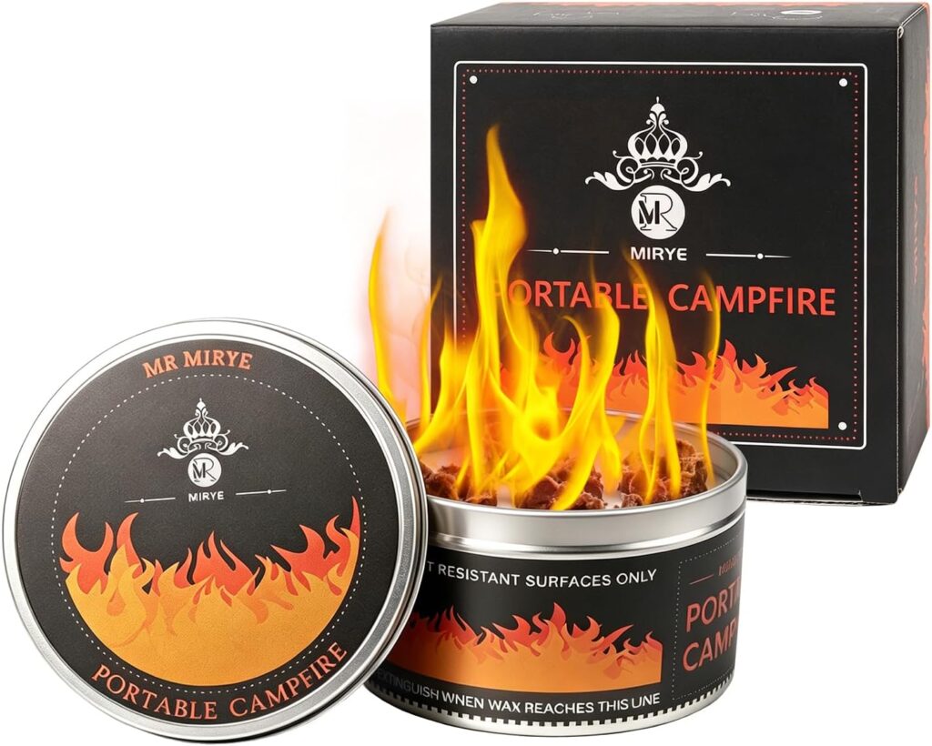 MR MIRYE Portable Smores Fire Pit - 3-5 Hours Burn Time, Mini Fire Pit for Outdoor Camping, Picnics, Backyard  Travel, No Embers, Lightweight Smores Maker with Portable Firepit Bonfire Design
