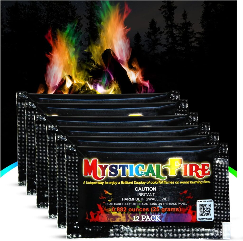 Mystical Fire Color Changing Packets Fire Pits Campfire Enchanted Multi-Color Magical Fun for Indoor Fireplace or Outdoor Use 0.882 Ounces Pack