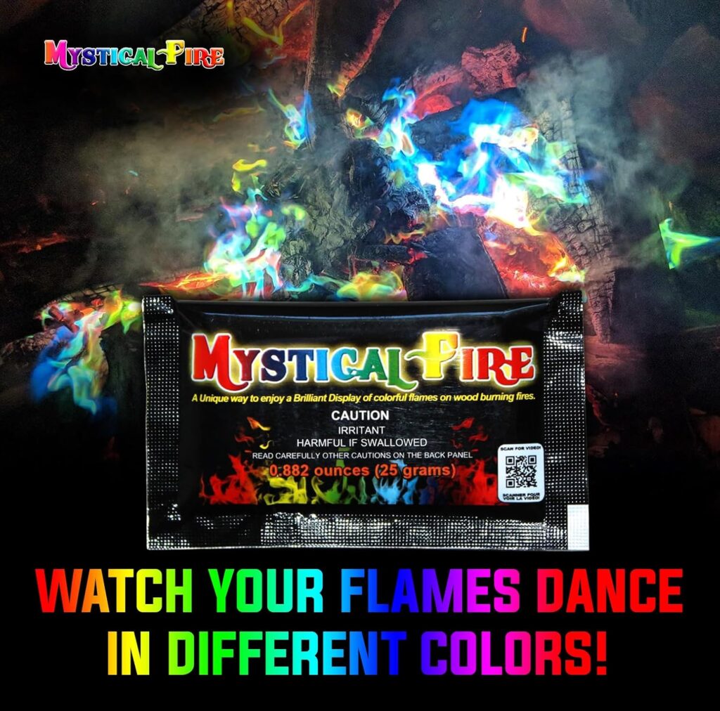 Mystical Fire Color Changing Packets Fire Pits Campfire Enchanted Multi-Color Magical Fun for Indoor Fireplace or Outdoor Use 0.882 Ounces Pack