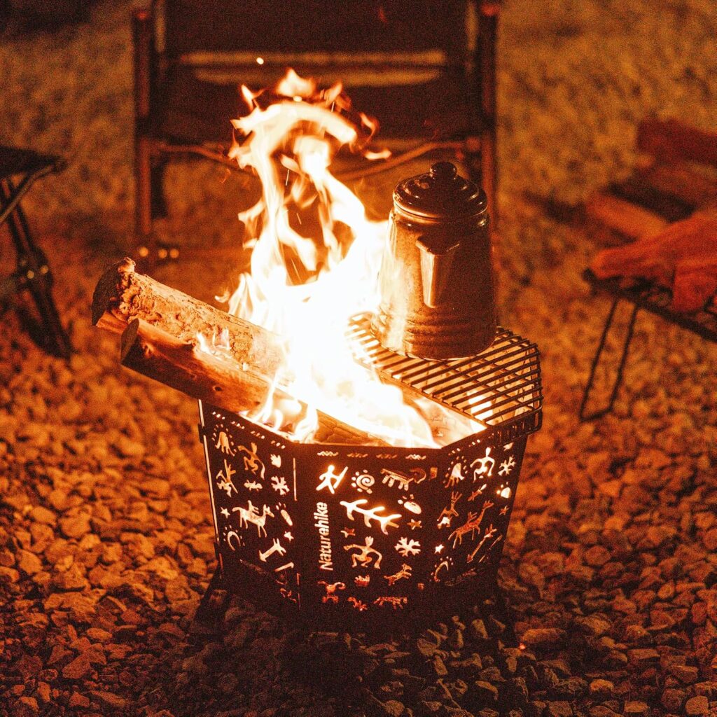 Naturehike Totem Portable Wood Burning Fire Pit, 14.5 Inch Folding Patio Firepit with Grill and Carry Bag, Perfect for Outdoor Camping Backpacking Picnic Naturehike Totem Portable Wood Burning Fire Pit, 14.5 Inch Folding Patio Firepit with Grill and Carry Bag, Perfect for Outdoor Camping Backpacking Picnic