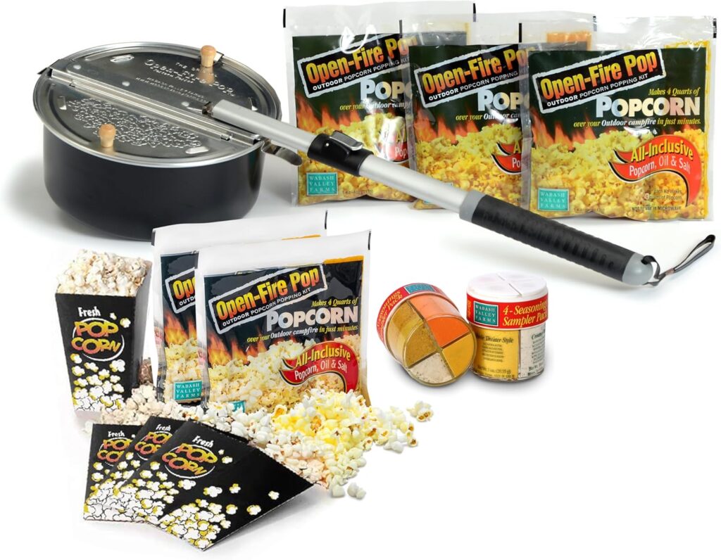 Wabash Valley Farms - Open Fire Pop Gift Set - Popcorn Kits - Seasoning Sampler