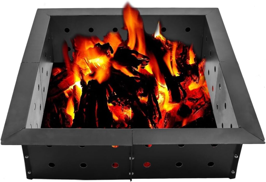 Anman Upgraded Heavy Duty Solid Steel Fire Pit Liner Ring 42-Inch Inner,DIY Campfire Ring Above or In-Ground for Outdoor,Patio,Backyard
