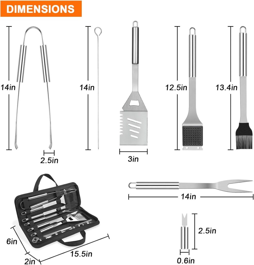 Anpro PCS Grilling Accessories Grill Kit- Grill Set, Grilling Utensil Set, BBQ Accessories, BBQ Kit, BBQ Grill Tools, Grilling Gifts for Fathers Day, Smoker, Camping, Kitchen Anpro PCS Grilling Accessories Grill Kit- Grill Set, Grilling Utensil Set, BBQ Accessories, BBQ Kit, BBQ Grill Tools, Grilling Gifts for Fathers Day, Smoker, Camping, Kitchen