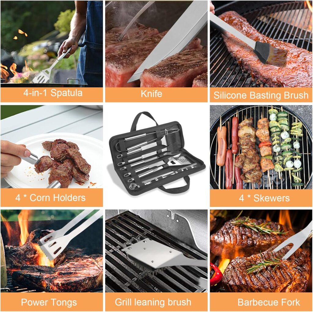 Anpro PCS Grilling Accessories Grill Kit- Grill Set, Grilling Utensil Set, BBQ Accessories, BBQ Kit, BBQ Grill Tools, Grilling Gifts for Fathers Day, Smoker, Camping, Kitchen Anpro PCS Grilling Accessories Grill Kit- Grill Set, Grilling Utensil Set, BBQ Accessories, BBQ Kit, BBQ Grill Tools, Grilling Gifts for Fathers Day, Smoker, Camping, Kitchen