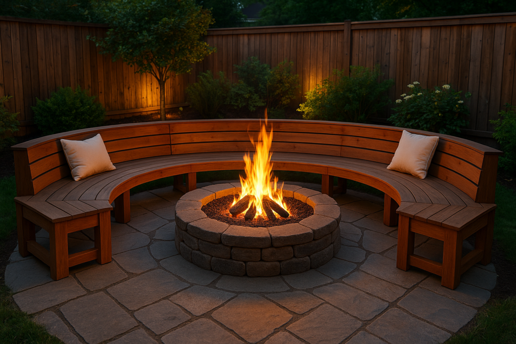Are There Wood Fire Pit Designs That Incorporate Seating?